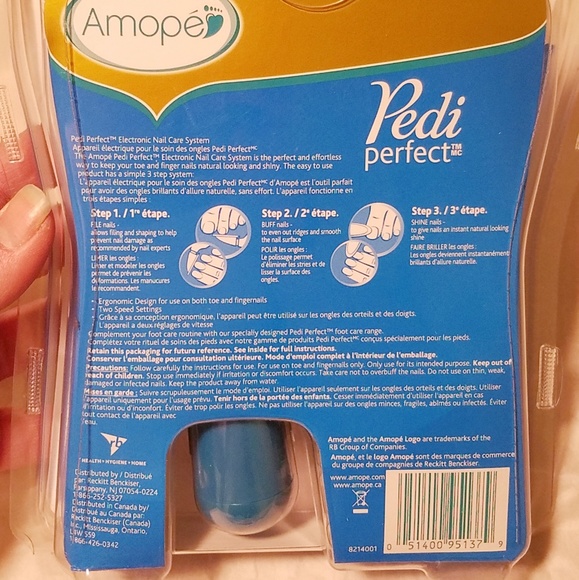 NWT Amopé Pedi Perfect Electronic Nail Care System + 2 Refill pkgs! - Picture 5 of 16